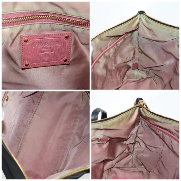 PRADA Tote Bag Nylon 2way Black Gold Auth - Picture 13 of 15